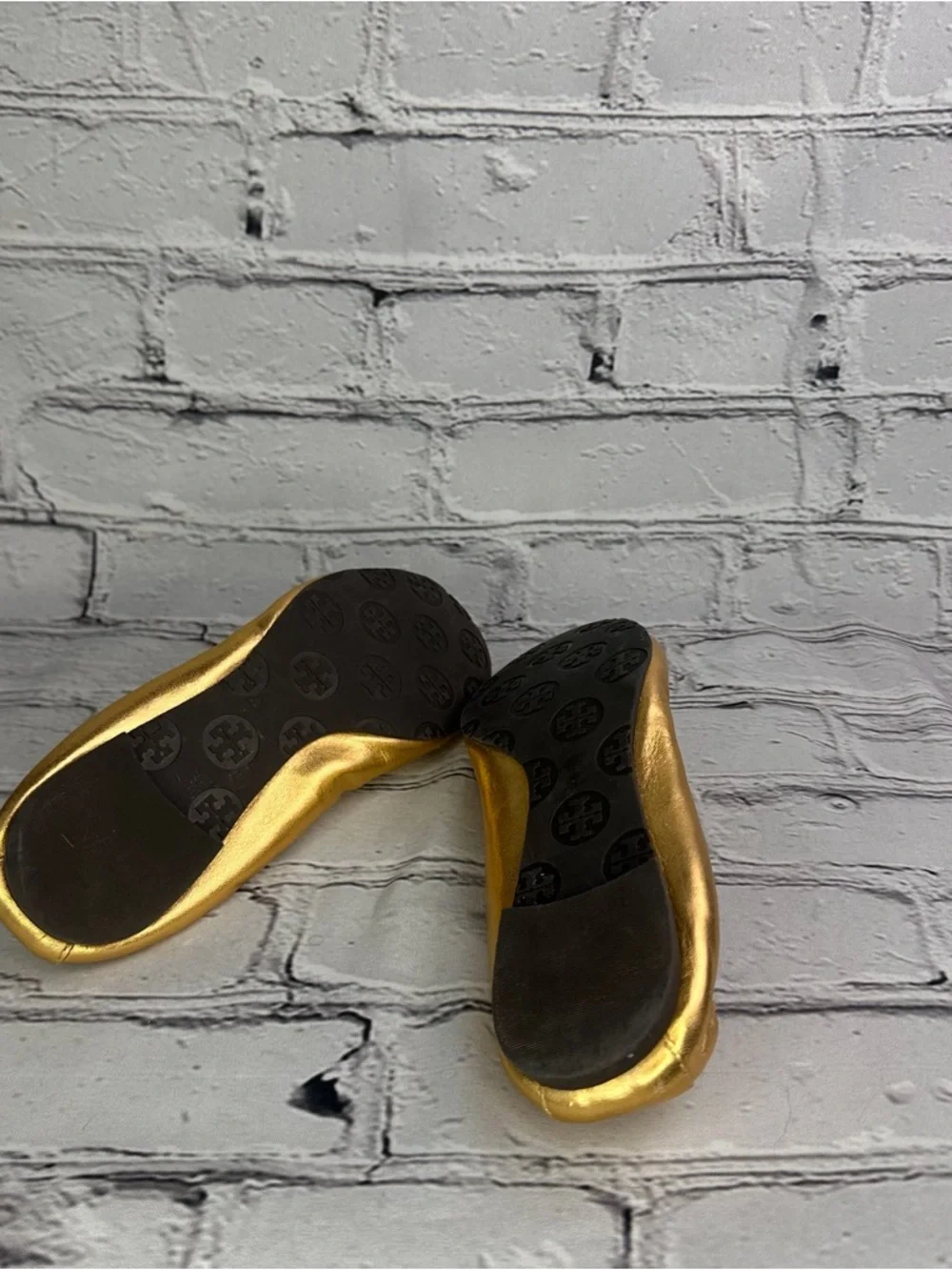 Tory Burch Reese Gold Metallic Tassel Ballet Flats - Women